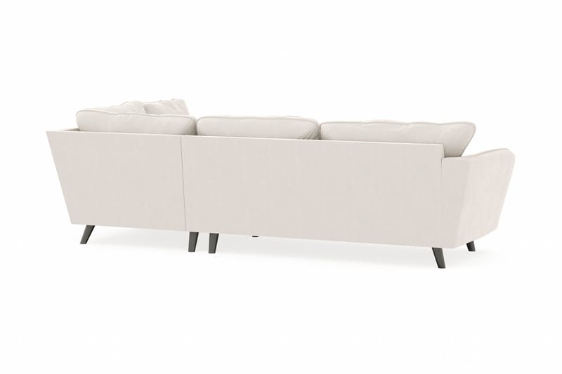 Trend Lyx 4-personers Højrevendt L-formet Chaiselongsofa i Fløjl - Cremehvid - Møbler - Sofaer - Sofa med chaiselong - 4 personers sofa med chaiselong