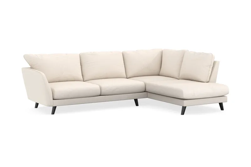 Trend Lyx 4-personers Højrevendt L-formet Chaiselongsofa i Manchester - Beige - Møbler - Sofaer - Sofa med chaiselong - 4 personers sofa med chaiselong