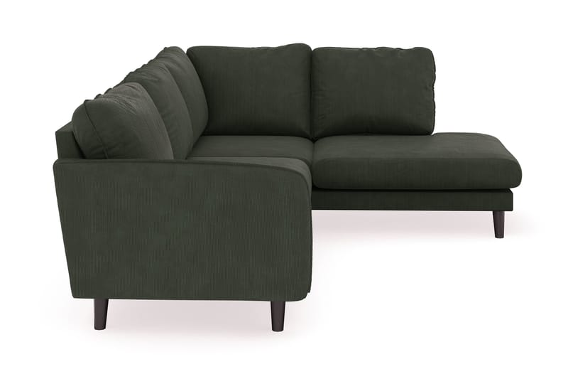 Trend Lyx 4-personers Højrevendt L-formet Chaiselongsofa i Manchester - Mørkegrøn - Møbler - Sofaer - Sofa med chaiselong - 4 personers sofa med chaiselong