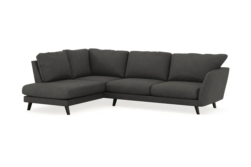 Trend Lyx 4-personers Venstrevendt L-formet Chaiselongsofa i Manchester - Mørkegrå - Møbler - Sofaer - Sofa med chaiselong - 4 personers sofa med chaiselong