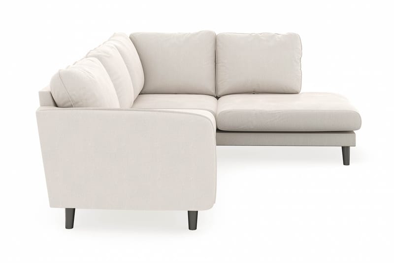 Trend Lyx 4-personers Højrevendt L-formet Chaiselongsofa i Fløjl - Cremehvid - Møbler - Sofaer - Sofa med chaiselong - 4 personers sofa med chaiselong