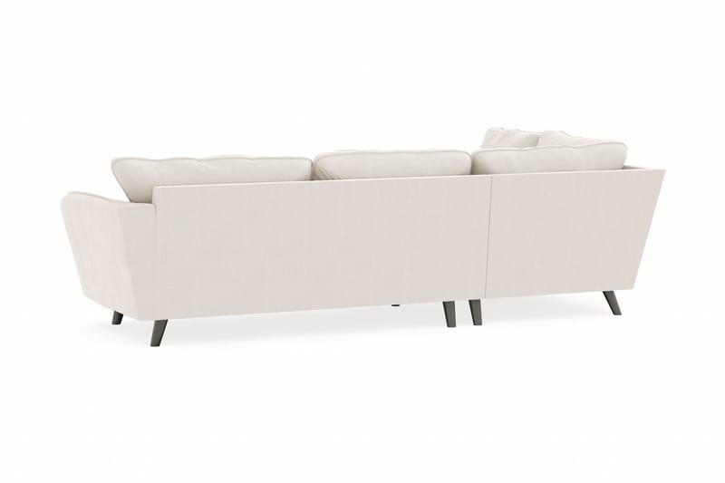 Trend Lyx 4-personers Venstrevendt L-formet Chaiselongsofa i Fløjl - Cremehvid - Møbler - Sofaer - Sofa med chaiselong - 4 personers sofa med chaiselong