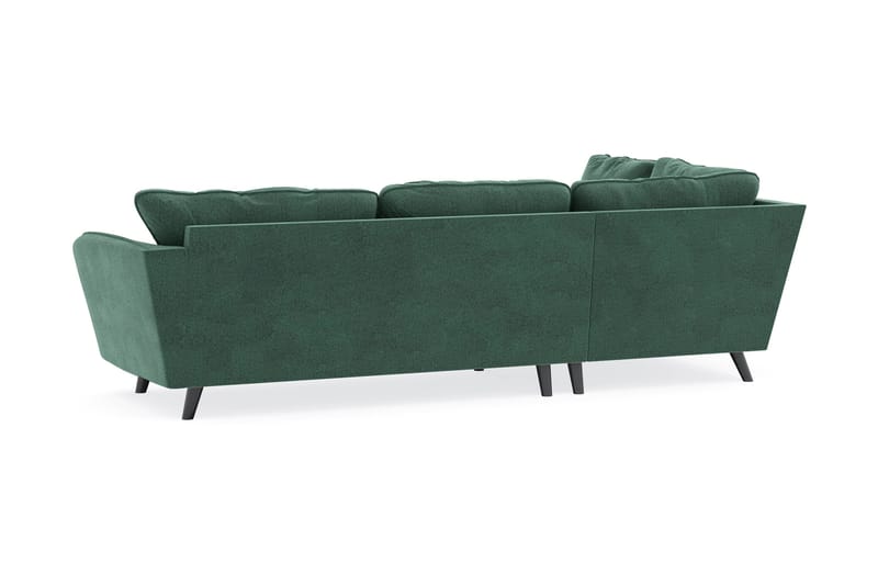 Trend Lyx 4-personers Venstrevendt L-formet Chaiselongsofa i Fløjl - Mørkegrøn - Møbler - Sofaer - Sofa med chaiselong - 4 personers sofa med chaiselong