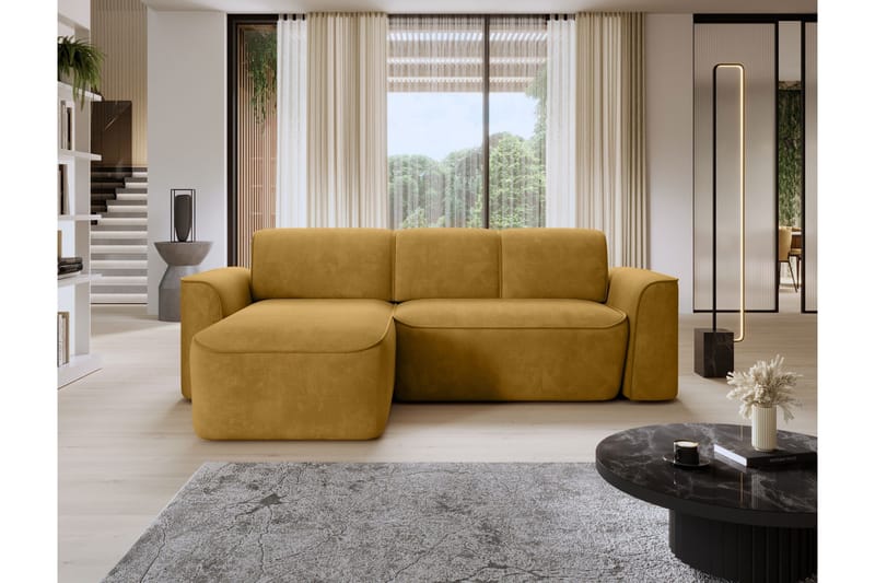 Ume 4-personers Sofa med Chaiselong - Gul - Møbler - Sofaer - Sofa med chaiselong - 4 personers sofa med chaiselong