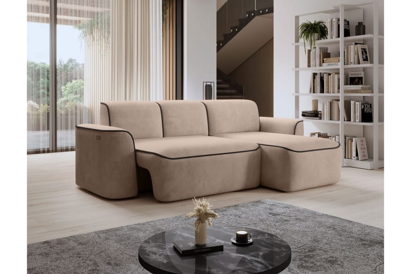 Ume 4-personers Sofa med Divan - Creme - Møbler - Sofaer - Sofa med chaiselong - 4 personers sofa med chaiselong