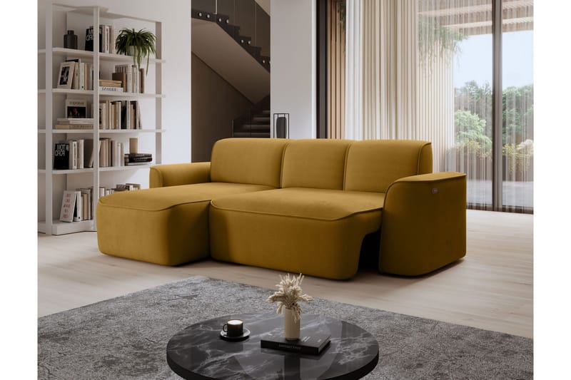 Ume 4-personers Sofa med Chaiselong - Gul - Møbler - Sofaer - Sofa med chaiselong - 4 personers sofa med chaiselong