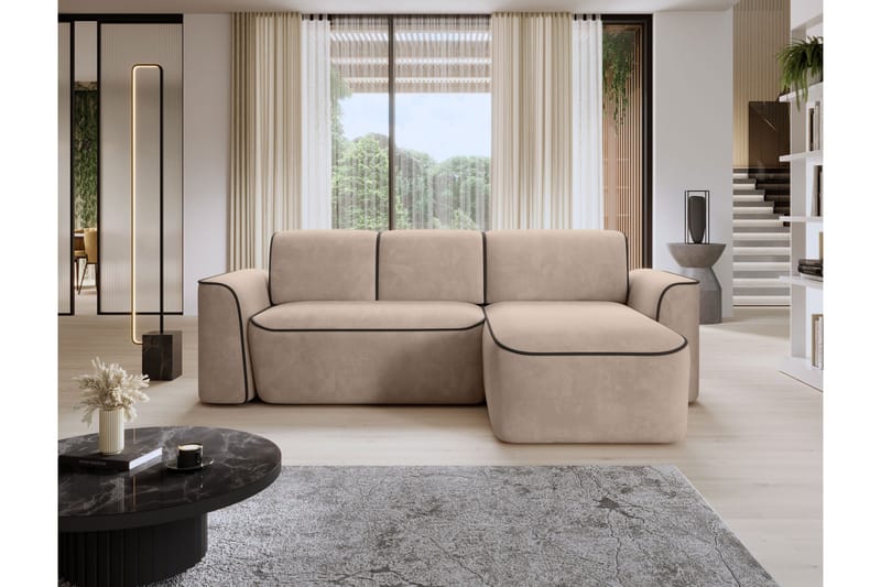 Ume 4-personers Sofa med Divan - Creme - Møbler - Sofaer - Sofa med chaiselong - 4 personers sofa med chaiselong