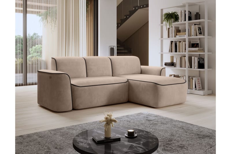 Ume 4-personers Sofa med Divan - Creme - Møbler - Sofaer - Sofa med chaiselong - 4 personers sofa med chaiselong