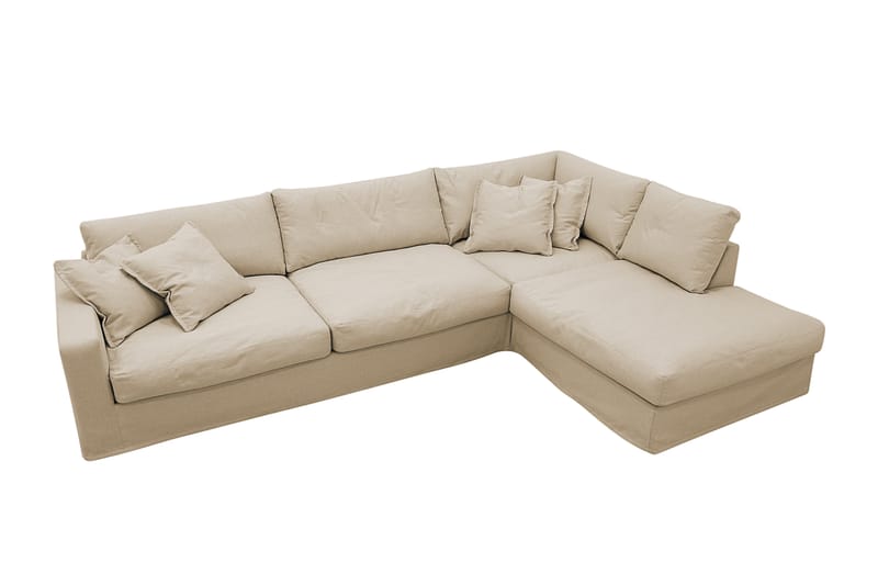 Valencia Ekstra dyb 4-personers sofa med chaiselong højre - Beige - Møbler - Sofaer - Sofa med chaiselong - 4 personers sofa med chaiselong