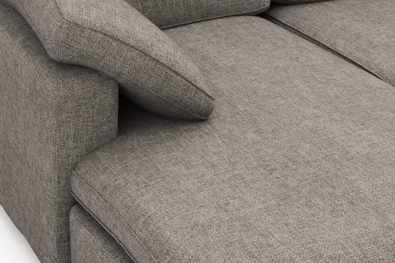 Visby 4-personers L-formet dyb vendbar sofa med chaiselong i stof - Grå - Møbler - Sofaer - Sofa med chaiselong - 4 personers sofa med chaiselong