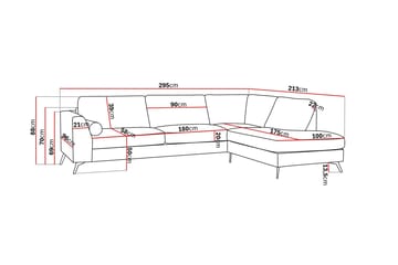 4-sits Soffa med Schäslong Scandinavian Choice Preston 24 Höger Svart - Møbler - Sofaer - Sofa med chaiselong