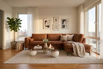 4-sits Soffa med Schäslong Scandinavian Choice Preston 24 Höger Svart - Møbler - Sofaer - Sofa med chaiselong