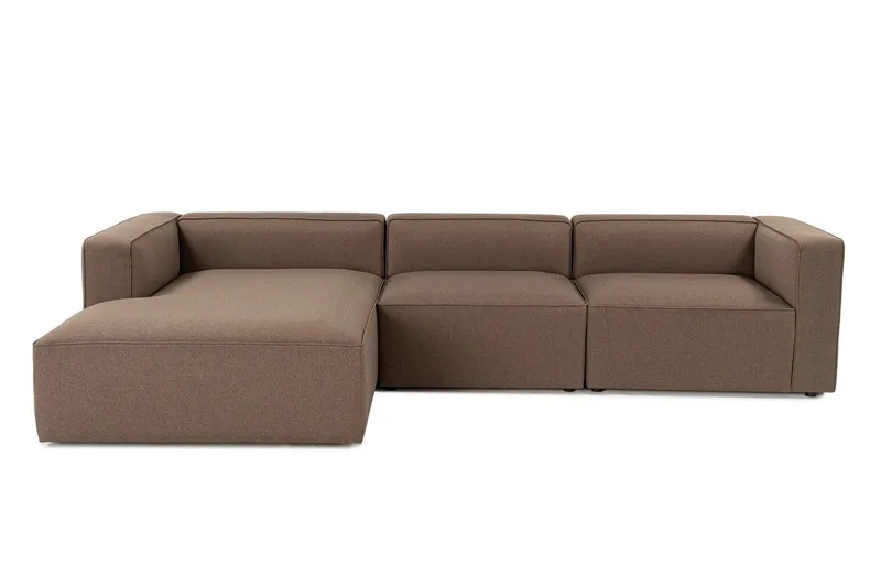 Abbas 4-personers Sofa med Chaiselong, Brun