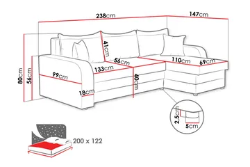 Alvared Sofa med Divan 3-seter - Mørk grå - Møbler - Sofaer - Sofa med chaiselong