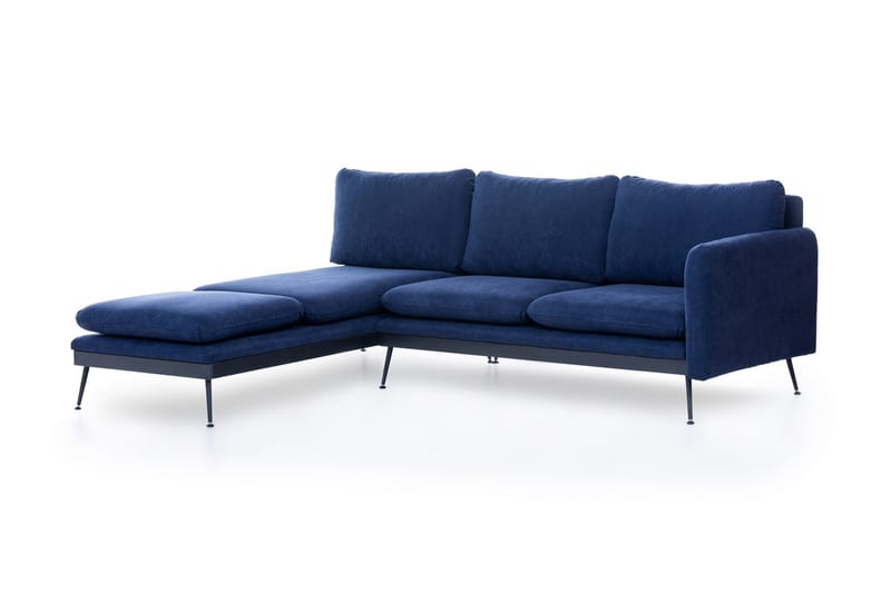 Amoeiro Chaiselongsofa - Blå - Sofa med chaiselong - 3 personers sofa med chaiselong