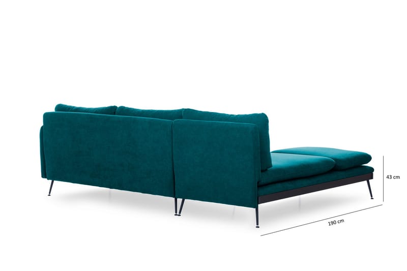 Amoeiro Chaiselongsofa - Grøn - Sofa med chaiselong - 3 personers sofa med chaiselong