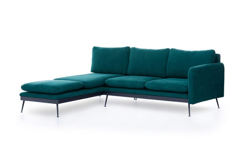 Amoeiro Chaiselongsofa - Grøn - Sofa med chaiselong - 3 personers sofa med chaiselong