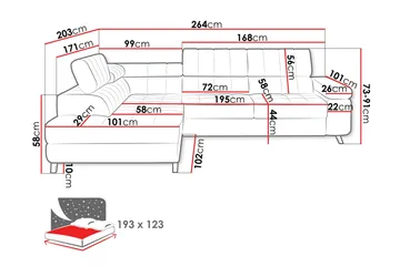 Amshyttan Sofa med Chaiselong 3-personers - Beige - Møbler - Sofaer - Sofa med chaiselong