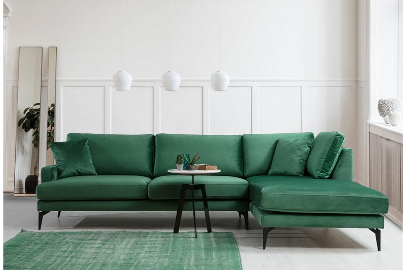 Andary Chaiselongsofa - Grøn/Sort - Møbler - Sofaer - Sofa med chaiselong