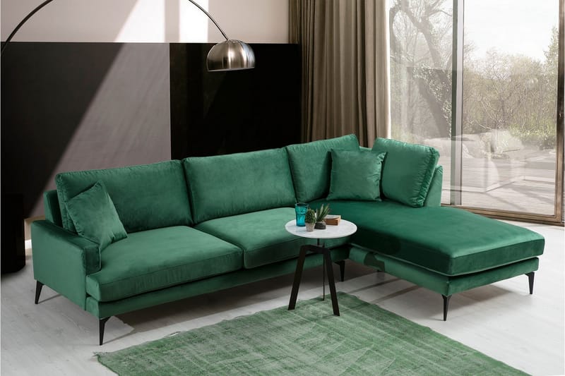Andary Chaiselongsofa - Grøn/Sort - Møbler - Sofaer - Sofa med chaiselong