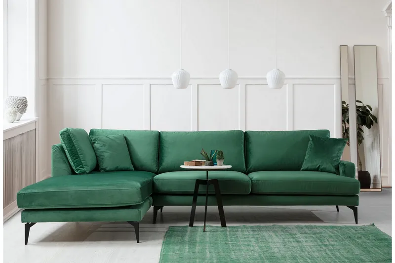 Andary Chaiselongsofa, Grøn/Sort