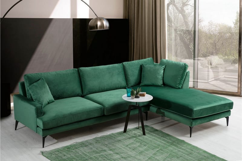 Andary Chaiselongsofa - Grøn/Sort - Møbler - Sofaer - Sofa med chaiselong