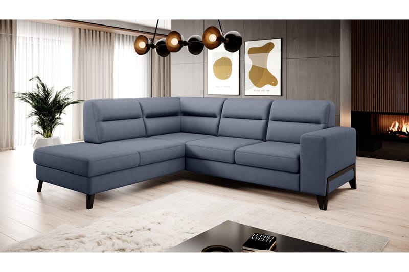 Anglika Sofa m. Chaiselong 4-Pers. - Blå - Møbler - Sofaer - Sofa med chaiselong