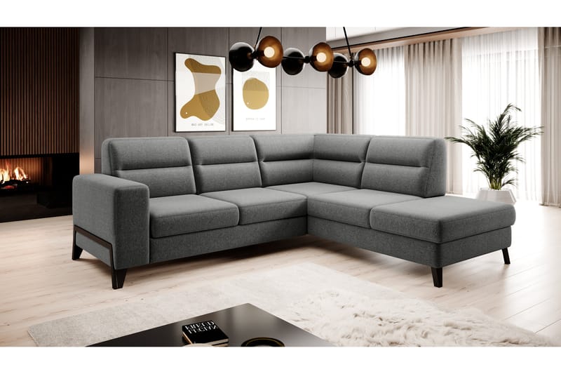 Anglika Sofa m. Chaiselong 4-Pers. - Grå - Sofa med chaiselong - 4 personers sofa med chaiselong