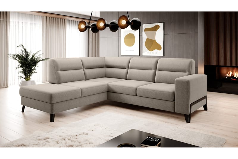 Anglika Sofa m. Chaiselong 4-Pers. - Beige - Sofa med chaiselong - 4 personers sofa med chaiselong