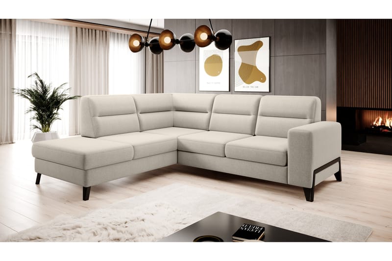 Anglika Sofa m. Chaiselong 4-Pers. - Beige - Sofa med chaiselong - 4 personers sofa med chaiselong