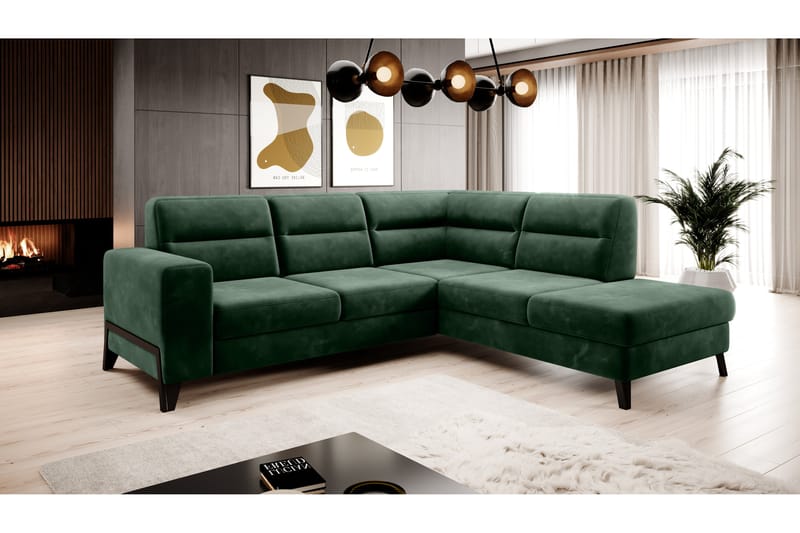 Anglika Sofa m. Chaiselong 4-Pers. - Grøn - Møbler - Sofaer - Sofa med chaiselong