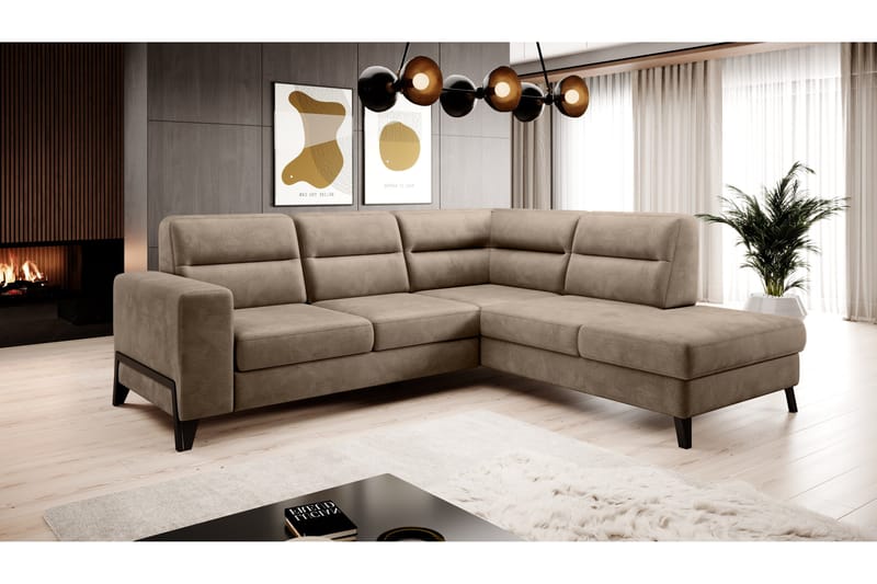 Anglika Sofa m. Chaiselong 4-Pers. - Beige - Møbler - Sofaer - Sofa med chaiselong
