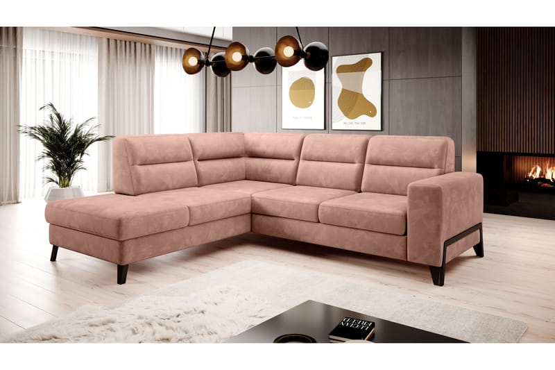 Anglika Sofa m. Chaiselong 4-Pers. - Lyserød - Møbler - Sofaer - Sofa med chaiselong