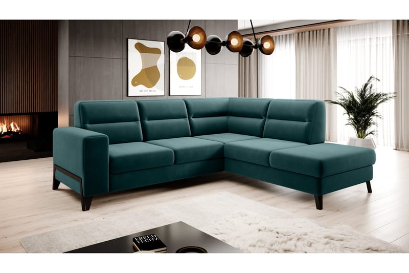 Anglika Sofa m. Chaiselong 4-Pers. - Turkis - Møbler - Sofaer - Sofa med chaiselong