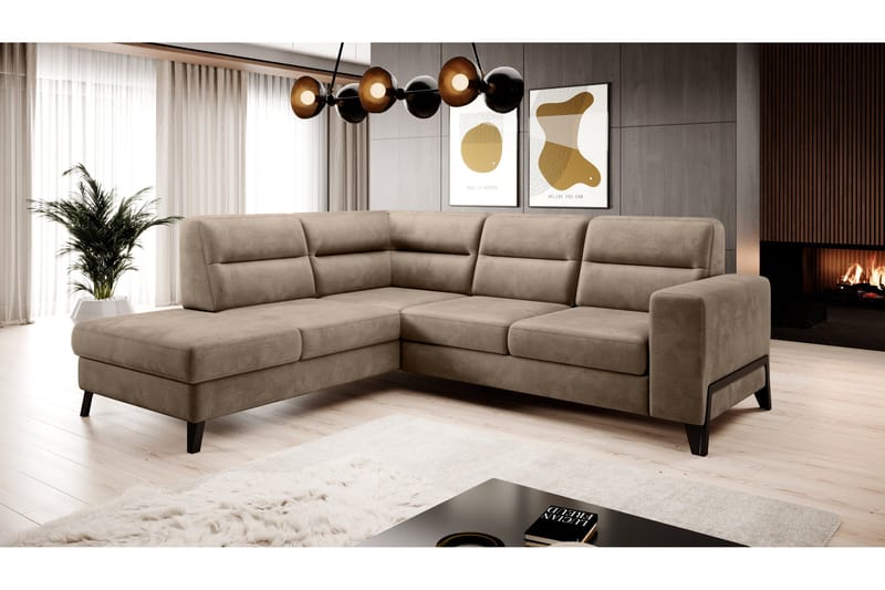 Anglika Sofa m. Chaiselong 4-Pers. - Beige - Møbler - Sofaer - Sofa med chaiselong