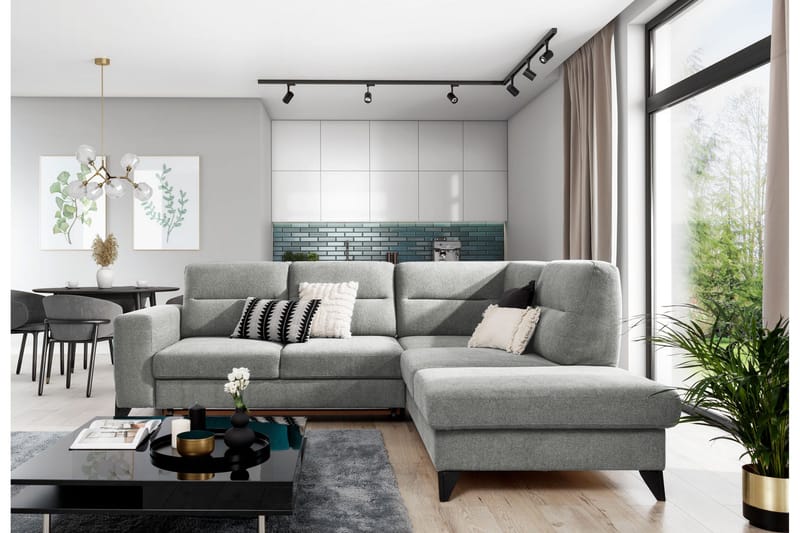 Anglika Sofa m. Chaiselong 4-Pers. - Grå - Møbler - Sofaer - Sofa med chaiselong