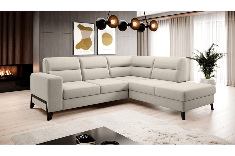 Anglika Sofa m. Chaiselong 4-Pers. - Beige - Møbler - Sofaer - Sofa med chaiselong