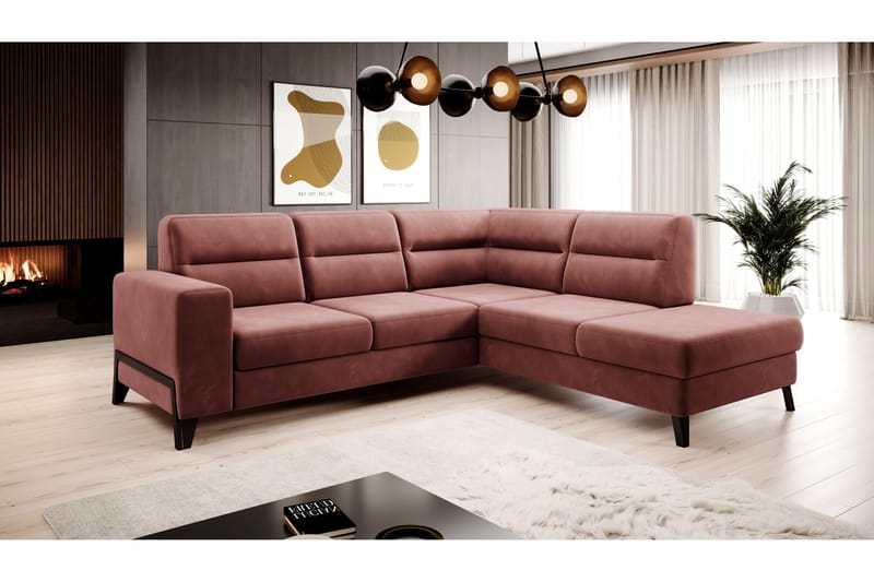Anglika Sofa m. Chaiselong 4-Pers. - Lyserød - Møbler - Sofaer - Sofa med chaiselong