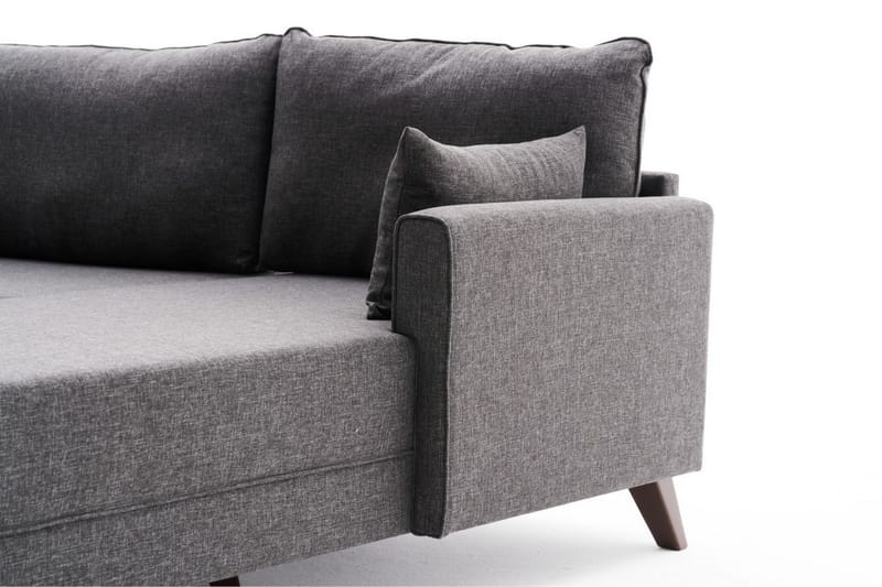 Antigua Chaiselongsofa Højre - Antracit/Brun - Sofa med chaiselong - 4 personers sofa med chaiselong