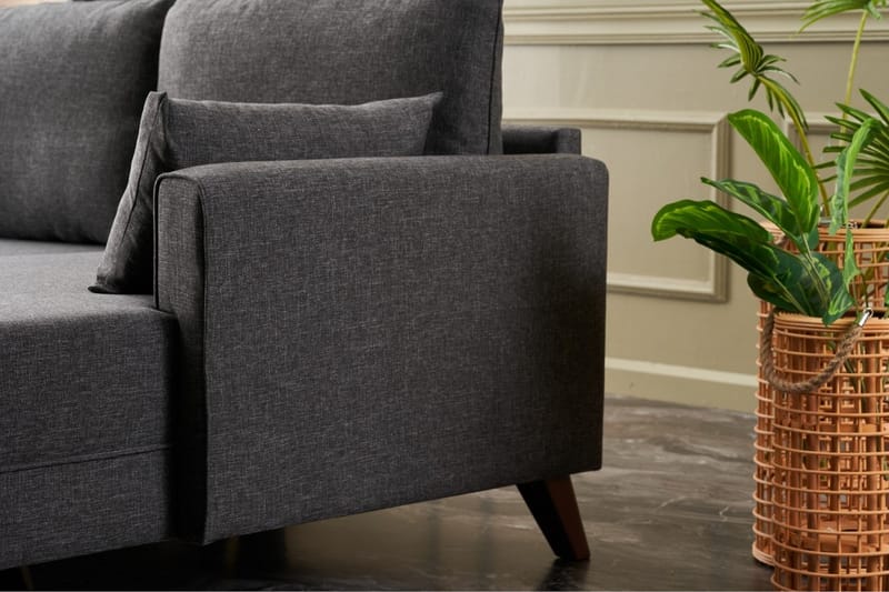 Antigua Chaiselongsofa Højre - Antracit/Brun - Møbler - Sofaer - Sofa med chaiselong