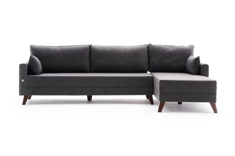 Antigua Chaiselongsofa Højre - Antracit/Brun - Sofa med chaiselong - 4 personers sofa med chaiselong