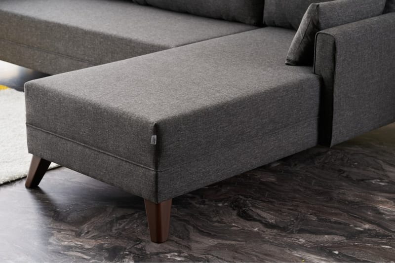 Antigua Chaiselongsofa Højre - Antracit/Brun - Møbler - Sofaer - Sofa med chaiselong
