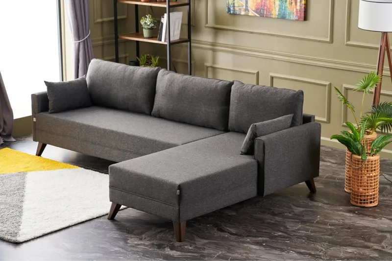 Antigua Chaiselongsofa Højre - Antracit/Brun - Møbler - Sofaer - Sofa med chaiselong