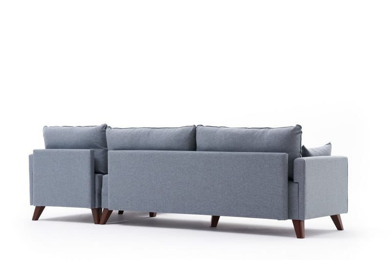Antigua Chaiselongsofa Højre - Blå/Brun - Sofa med chaiselong - 4 personers sofa med chaiselong