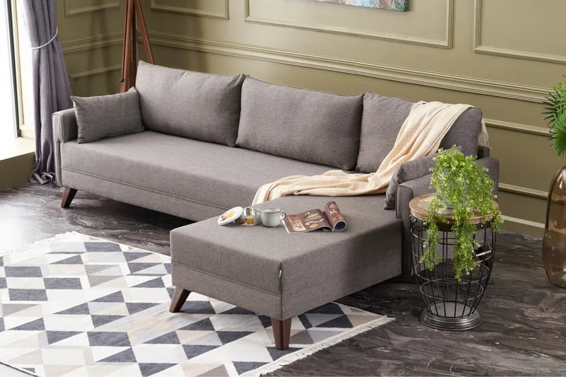 Antigua Chaiselongsofa Højre - Brun - Møbler - Sofaer - Sofa med chaiselong
