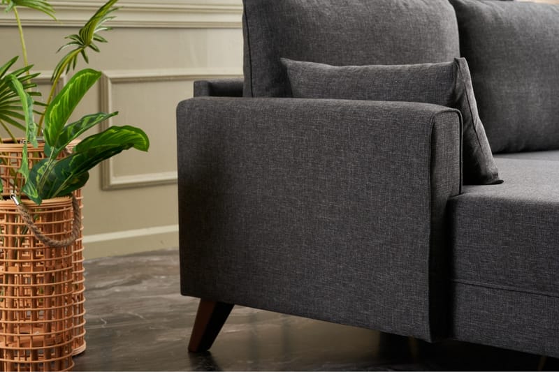 Antigua Chaiselongsofa Venstre - Antracit/Brun - Møbler - Sofaer - Sofa med chaiselong