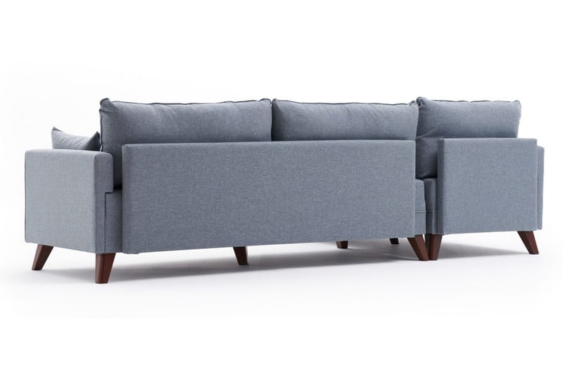 Antigua Chaiselongsofa Venstre - Blå/Brun - Sofa med chaiselong - 4 personers sofa med chaiselong