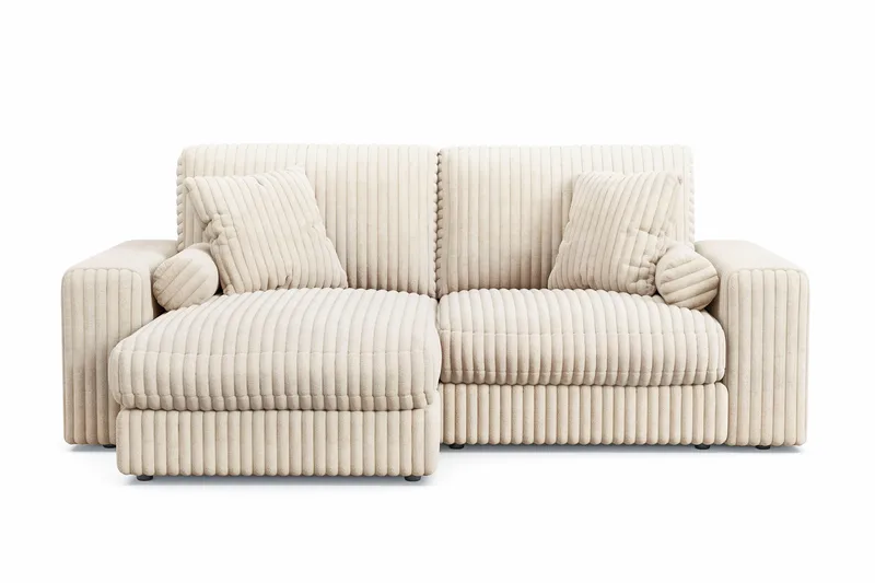 Arken Lyx 3-personers Vendbar L-formet Dyb Chaiselongsofa i Manchester - Beige - Møbler - Sofaer - Sofa med chaiselong