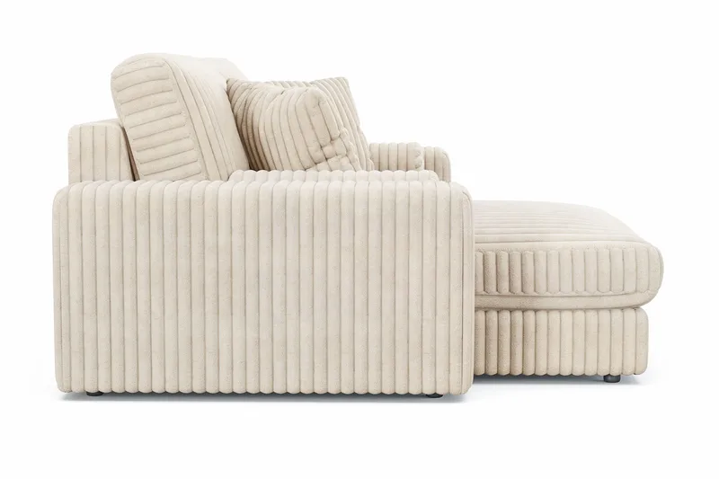 Arken Lyx 3-personers Vendbar L-formet Dyb Chaiselongsofa i Manchester - Beige - Møbler - Sofaer - Sofa med chaiselong
