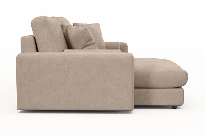 Arken Lyx 3-personers Vendbar L-formet Dyb Chaiselongsofa i stof - Beige - Møbler - Sofaer - Sofa med chaiselong